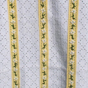 Handmade Crochet Daisy Baby Afghan: Yellow Flower Heirloom Blanket