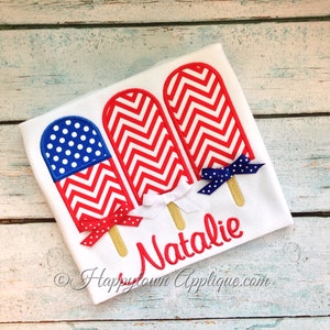 Popsicle Flag Machine Embroidery Design