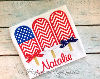 Popsicle Flag Machine Embroidery Design