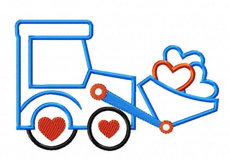 Valentine tractor with hearts machine jessecmault design  etsy