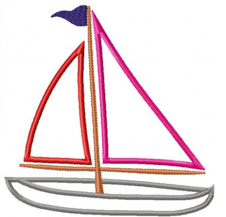 Sailboat machine embroidery design  etsy