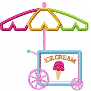 Ice Cream Cart Machine Embroidery Design