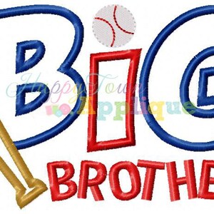 Big Brother Baseball Machine Embroidery Design - Etsy