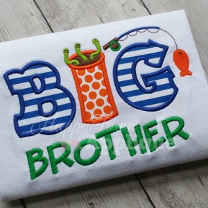 Big Brother Fishing Machine Embroidery Design image 2