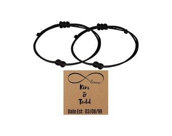 Matching Micro Paracord Bracelet Set — Optional Personalized Anniversary Gift