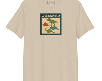 SquareWonders® Dinosaur Tee Unisex organic ribbed neck t-shirt