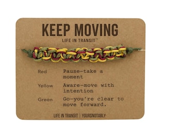 Life In Transit Red Yellow Green Woven Bracelet