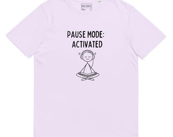 Rest Culture® Pause Mode Activated Stick Figure Unisex Organic Ribbed Neck T-Shirt