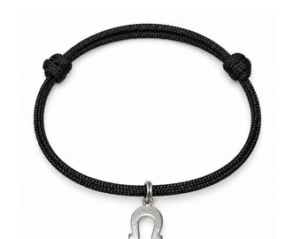 Stainless Steel Horseshoe Adjustable Paracord Bracelet