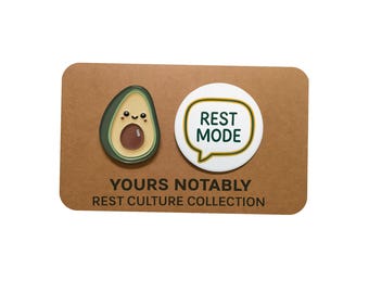 Avocado Pin And Rest Mode Pinback Button Set