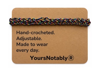 Hand Crocheted Micro Paracord Adjustable Bracelet