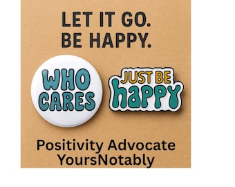 Mood Duo Pin Set – Who Cares And Just Be Happy