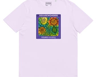 SquareWonders® Botanical Mosaic Tee Unisex Organic Ribbed Neck T-shirt