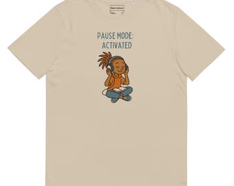Rest Culture® Pause Mode Activated Unisex Organic Ribbed Neck T-Shirt