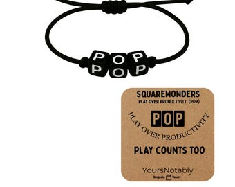 YOURSNOTABLY Unisex POP Word Bracelet And Play Over Productivity Note Card