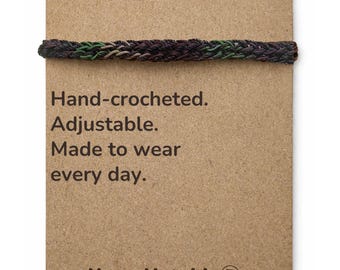 Hand Crocheted Adjustable Earthy Bracelet