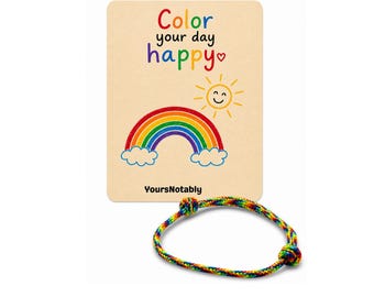 Color Your Day Happy Rainbow Bracelet and Card Set