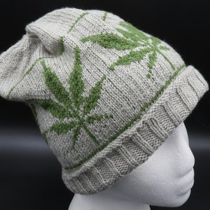 Knitting Pattern: Marijuana Leaf Hat Adult Size - Digital Download