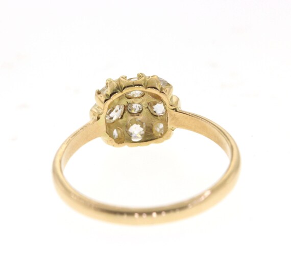 Edwardian Yellow Gold Diamond Cluster Conversion … - image 4