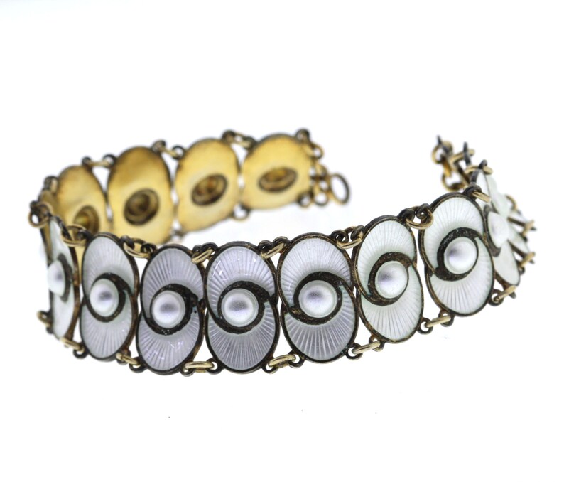 Vintage Sterling Silver Enamel Bracelet Modernist Norway Etsy