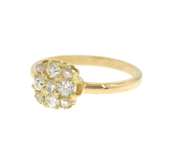 Edwardian Yellow Gold Diamond Cluster Conversion … - image 3