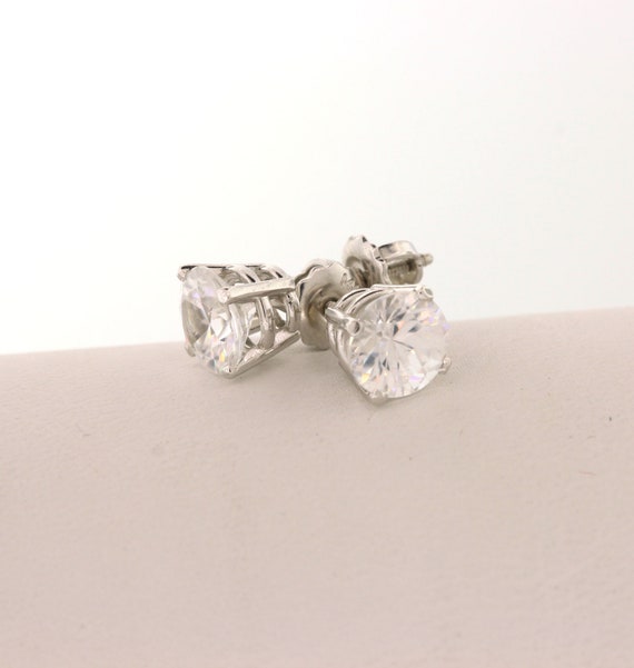 White sapphire shop earrings studs