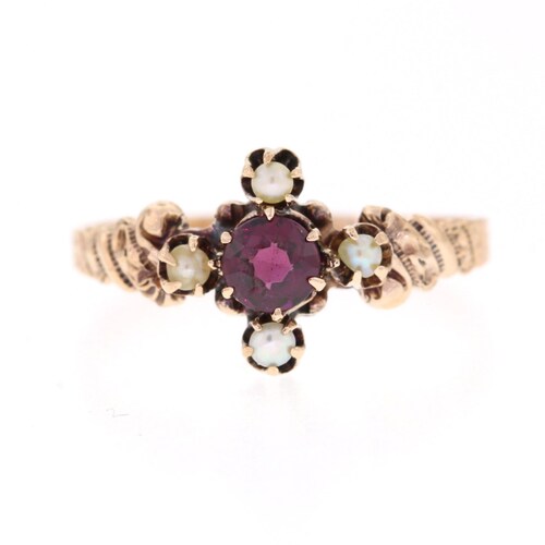 Antique Ruby Ring Victorian Ruby Ring Rose Gold Doublet Ruby - Etsy