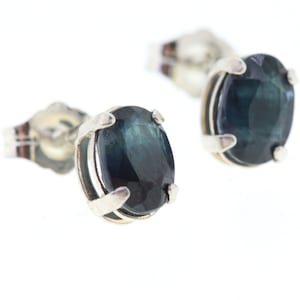 Sapphire Earrings, Sterling Silver Blue Sapphire Earrings, September Birthstone