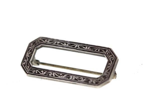 Theodor Fahrner Art Deco 925 Silver Filigree and Aquamarine  Vintage European 1800s Art DecoSilver Brooch main image 1