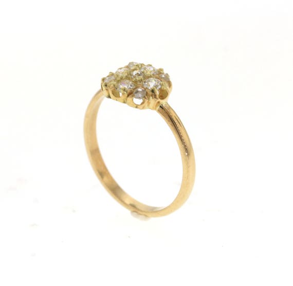 Edwardian Yellow Gold Diamond Cluster Conversion … - image 5