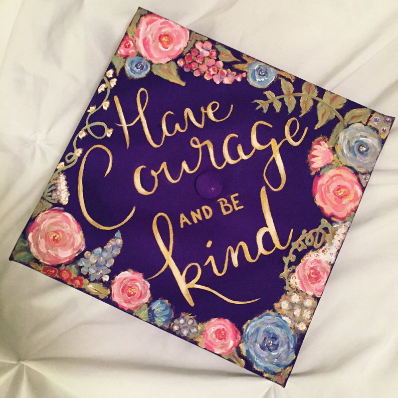 Custom Floral Grad/graduation Cap Painting Etsy