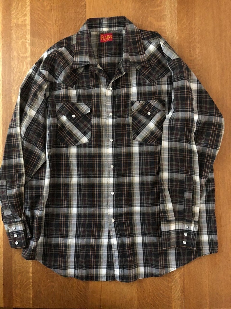 Vintage men's Ely Plains pearl snap shirt image 5