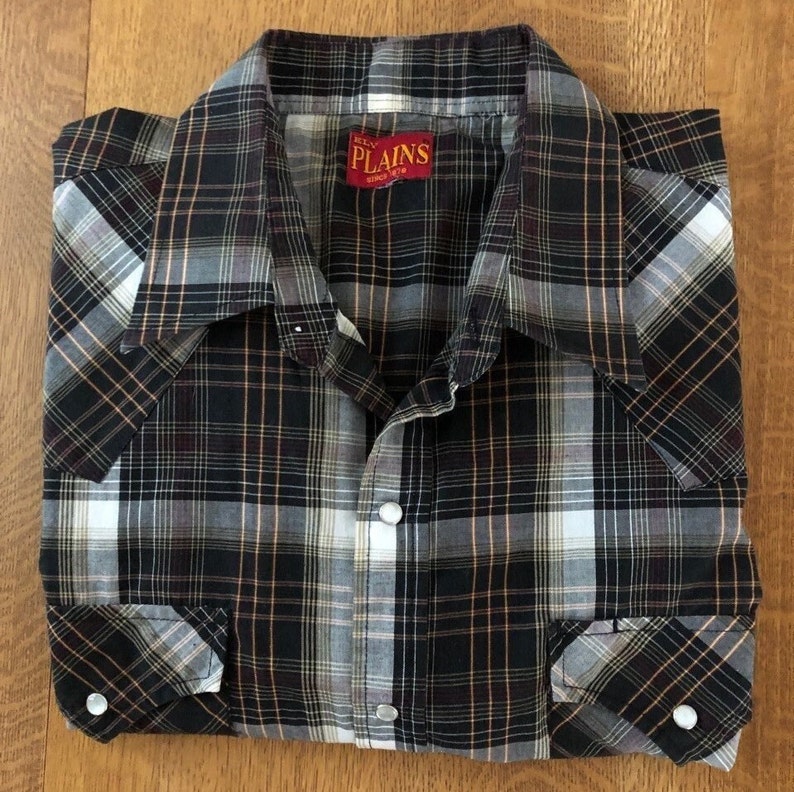 Vintage men's Ely Plains pearl snap shirt image 9