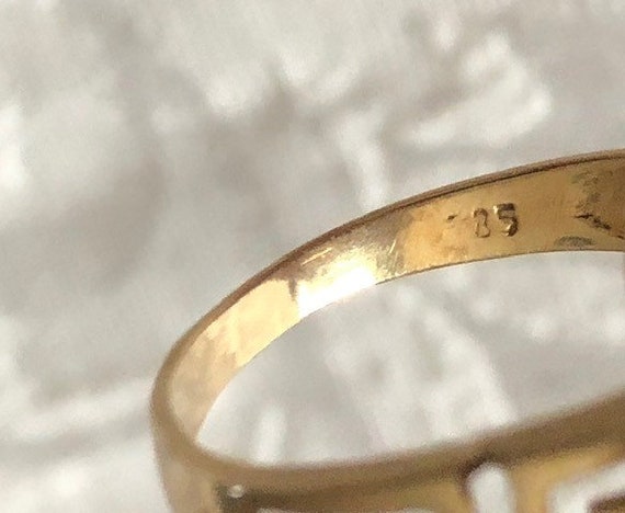 14K Greek Key: Gold ring & stud earrings set - image 5