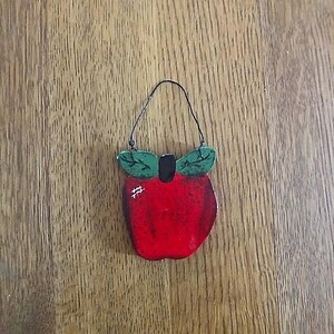 Wooden apple ornament