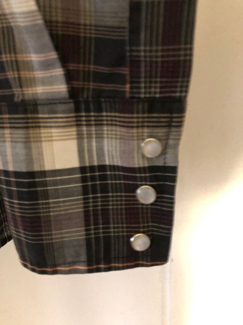 Vintage men's Ely Plains pearl snap shirt image 7