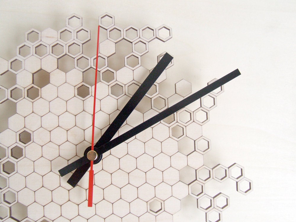 Honeycomb Original Wall Clock | Petit - Horloge Murale en Bois