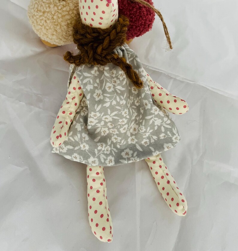 Personalised Linen Rabbit, Liberty Fabric, Baby Keepsake Gift dress & emboidered