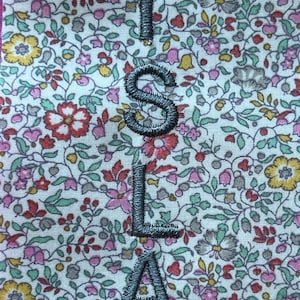 Personalised Linen Rabbit, Liberty Fabric, Baby Keepsake Gift embroidered name