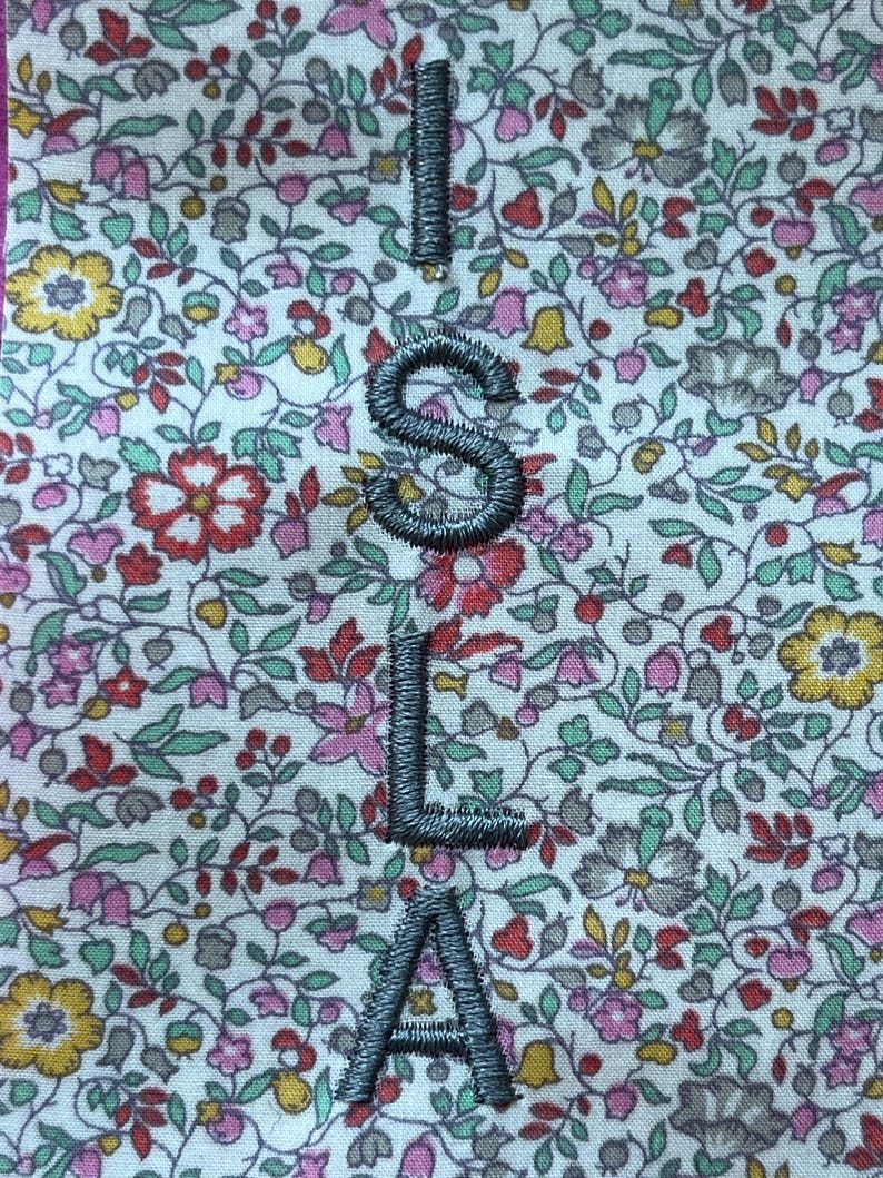 Personalised Linen Rabbit, Liberty Fabric, Baby Keepsake Gift embroidered name