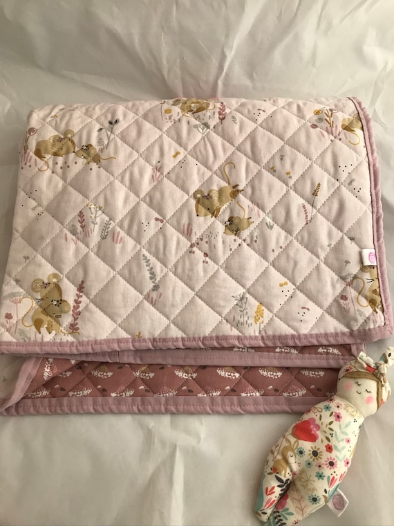 Minissou Mice Baby Play Mat: Quilted Tummy Time Blanket
