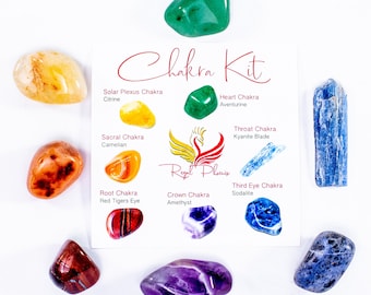 The Chakra Kit, 7 Chakra Stones, Beginner Crystal Set, Protection Crystals, Seven Chakra Stones, Spiritual Healing Gift, Crystal Starter Kit