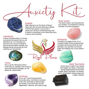 The Anxiety Kit, Crystals for Anxiety, Stress Relief Stone, Self Care, Healing Crystal Set, Calm Down Gemstones, Anti Anxiety Gifts image 2