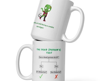 The Dead Man&#39;s Test funny cup for BCBA graduates Behavior Analysts