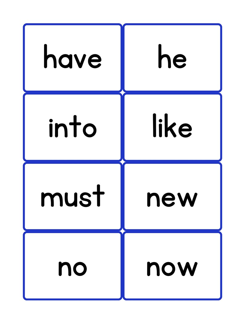 Printable Kindergarten Dolch Sight Word Flashcards and Bingo With Bingo ...