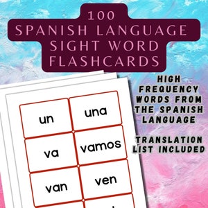Printable | Spanish Sight Word Flashcards | Palabras De Alta Frecuencia | En Español