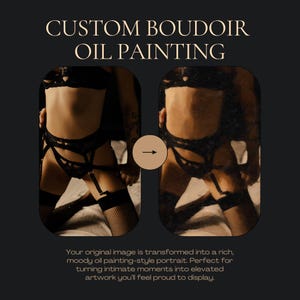 Custom Boudoir Portrait in Oil Painting Style | Digital Boudoir Art | Painted Boudoir Photo | Sexy Gift | Bridal or Selfie Boudoir Artwork