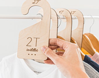 Wood Toddler Closet Dividers: 2T-5T, Boho Nursery Decor