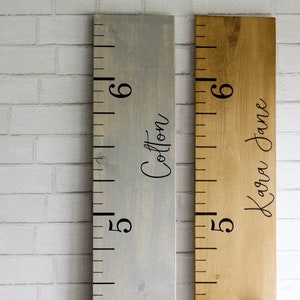 Personalized Wooden Growth Chart Ruler to measure heights, Custom Height Chart for Kids, first birthday gift Signature