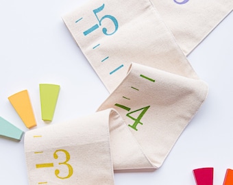 Rainbow Growth Chart for Kids: Portable Canvas Wall Decor